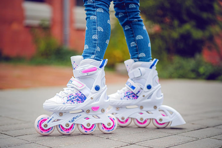 4in1 Inlineskates/Triskates/Rollschuhe/Schlittschuhe Raven Loret/Lia verstellbar mit LED Leuchtrad 3
