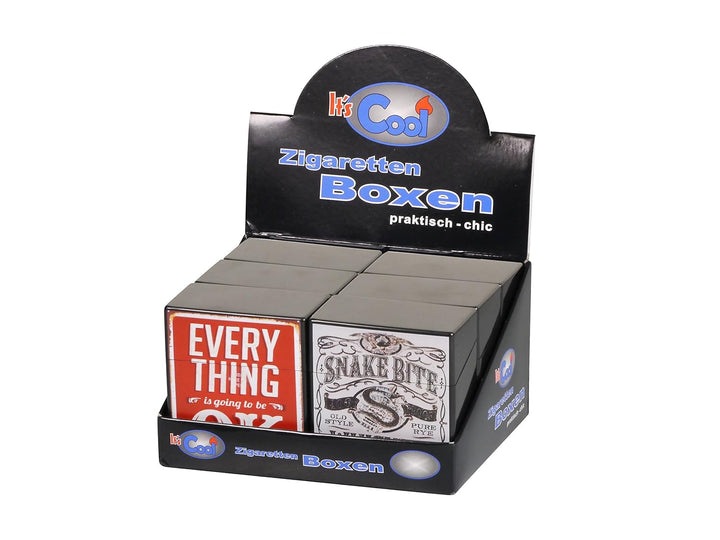 3 x Zigarettenbox XXXL VINTAGE BUNT für 50 Zigaretten Etui Kunststoff Raucherbedarf