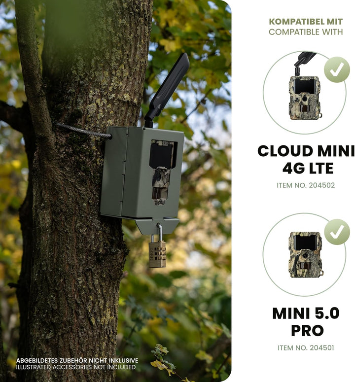 DÖRR Metallschutzgehäuse für Cloud Mini 4G LTE & Mini 5.0 Pro Wildkamera, Schutzbox für Überwachungs