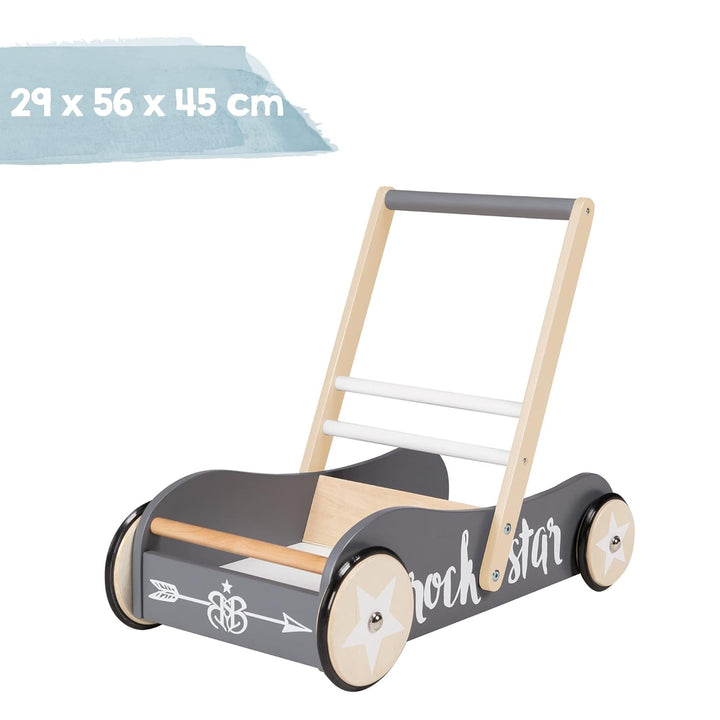 roba Lauflernwagen Rock Star Baby 3 für Babys - Lauflernhilfe mit Bremse - als Puppenwagen nutzbar -
