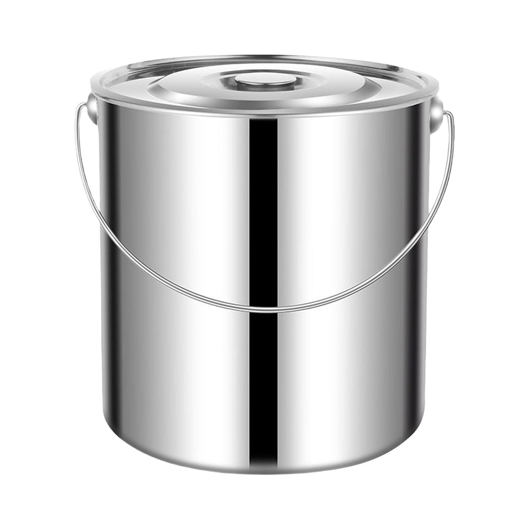 Edelstahl-Eimer mit Deckel, Edelstahl mit Deckel, Lebensmitteleimer, Mehlbehälter – für Suppe, Milch