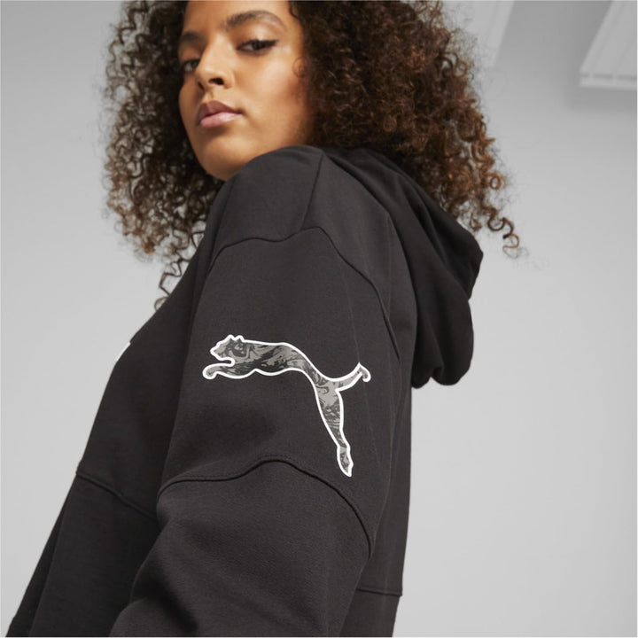 PUMA Power Colorblock Sommer Hoodie für Damen S Puma Schwarz, S Puma Schwarz