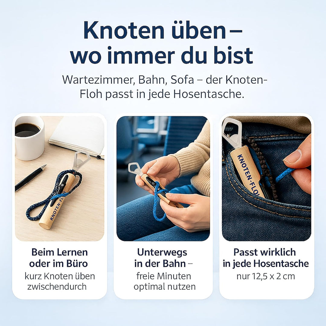 Knoten-Floh Knoten Übungsset Knoten Lernen für SBF See Bootsführerschein & Feuerwehr, Knotenübungsge