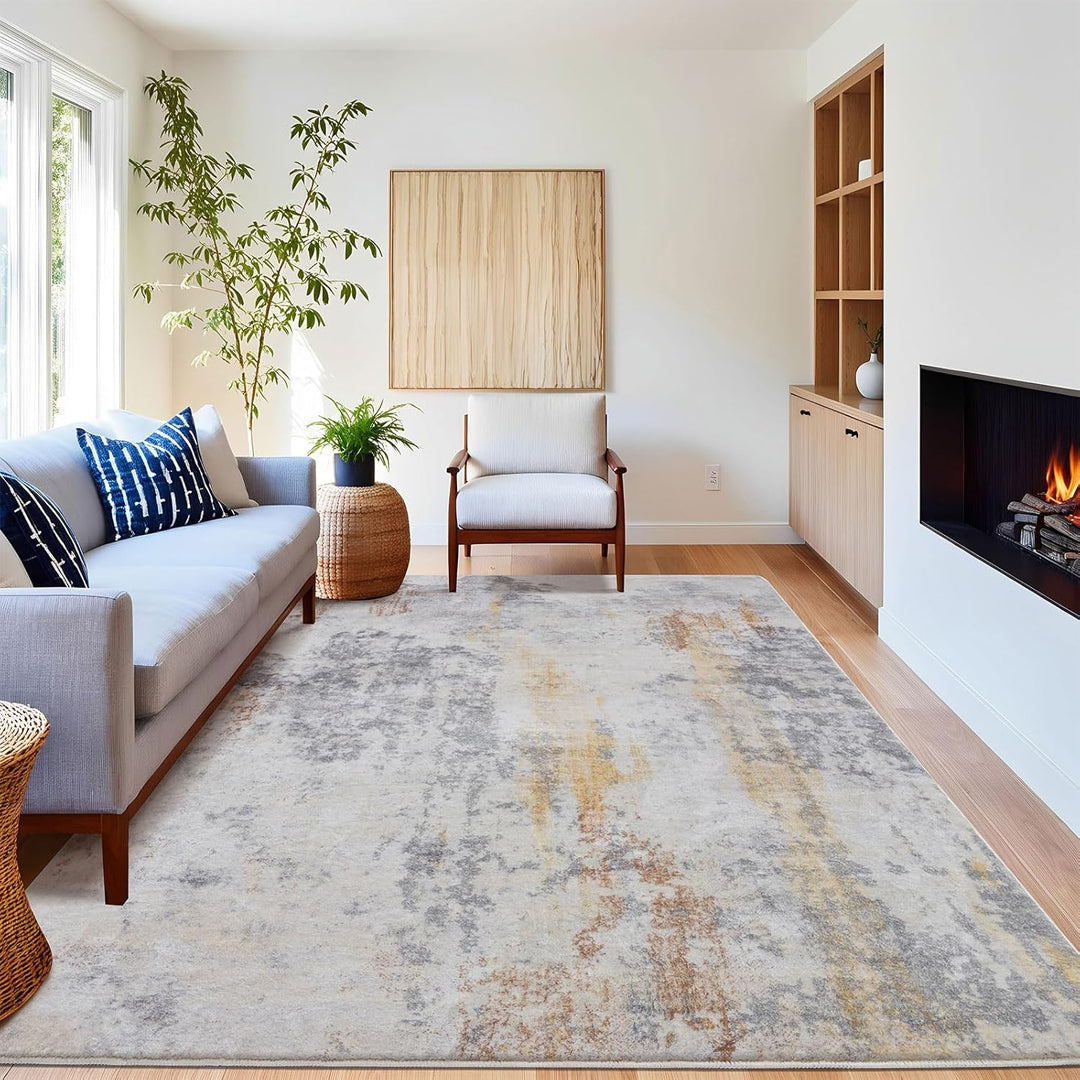 Calore Teppiche für Wohnzimmer, Schlafzimmer, Esszimmer, Rutschfester, weicher Kurzflor-Teppich, Abs