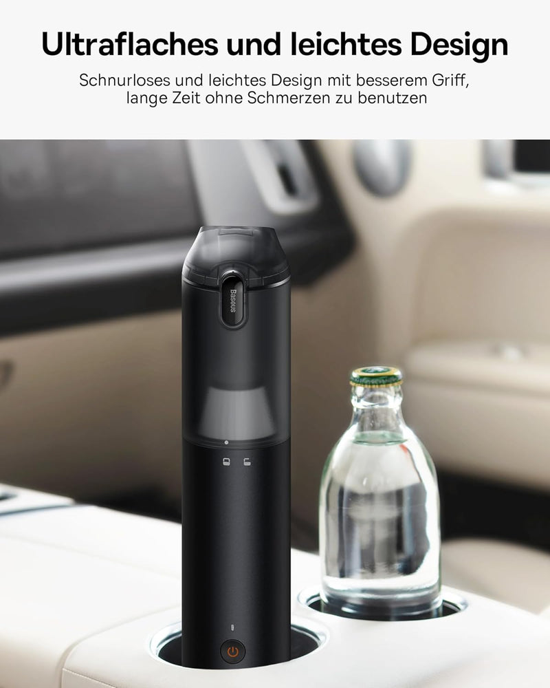 Baseus A3 Lite Handstaubsauger Akku Auto, 12000pa Autostaubsauger mit USB-C Schnellladung, Auto Stau