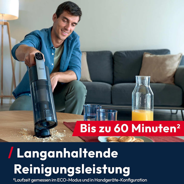 Hoover Akku-Staubsauger kabellos HF3 Pro Home mit 3L automatischer Staubentleerungs- & Ladestation,