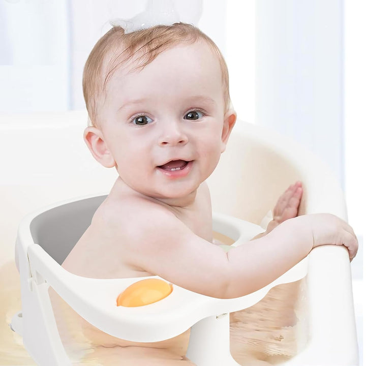 Bebamour Baby Badesitz 6 Monate+ Kind Badewanne rutschfest Baby Badesitz mit Spielzeug,Pink 2 Pink,