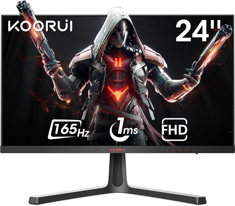 KOORUI Monitor 24 Zoll, Full-HD Gaming Monitor PC Bildschirm VA 1ms 165Hz Monitor, DCI-P3 85%, Adapt