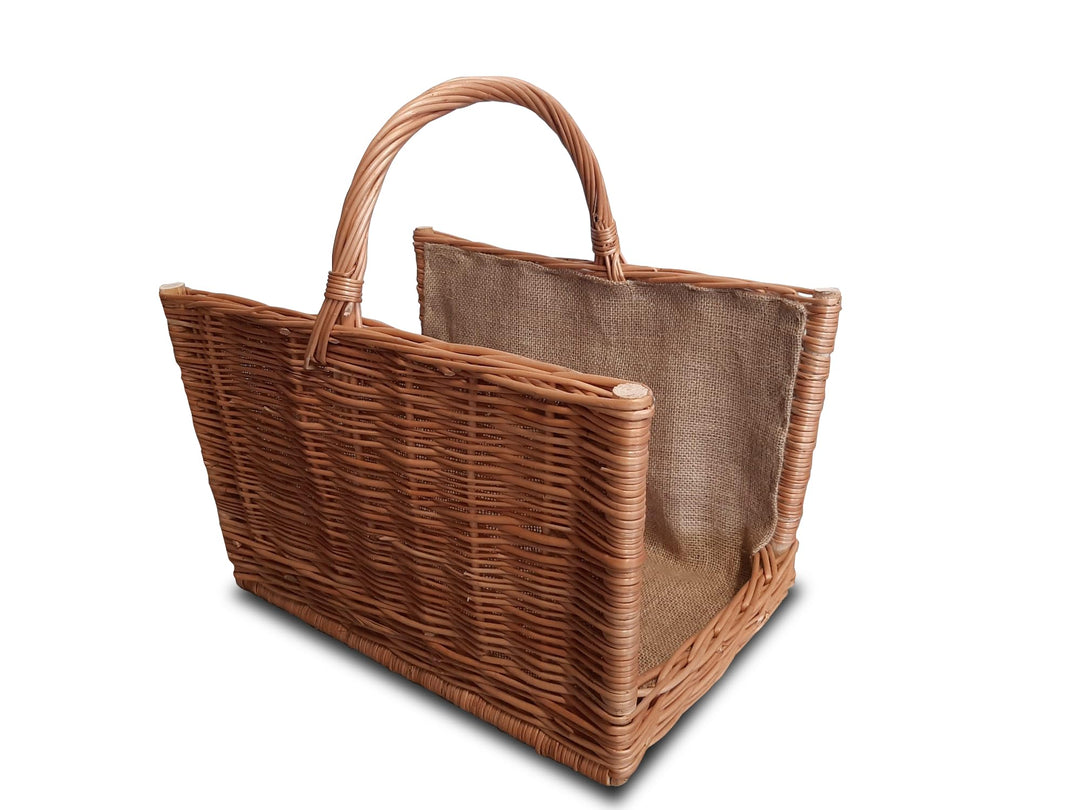 Ogrodzenia Wiklinowe Kleiner Kaminholzkorb 47 x 30 cm Holzkorb für Kaminholz - Design Henkelkorb Gef