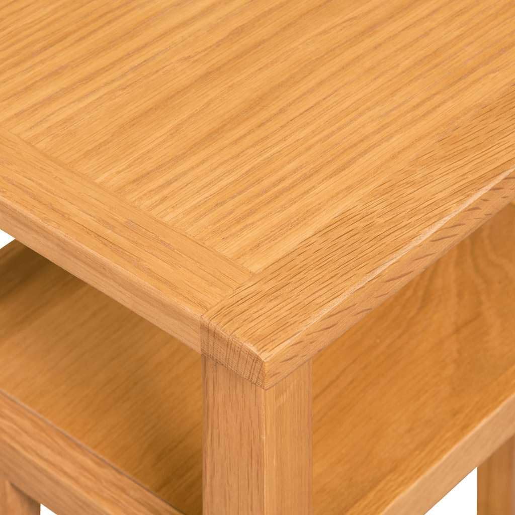 vidaXL Beistelltisch Couchtisch mit Zeitungsablage Eiche Massiv 27 x 35 x 55 cm