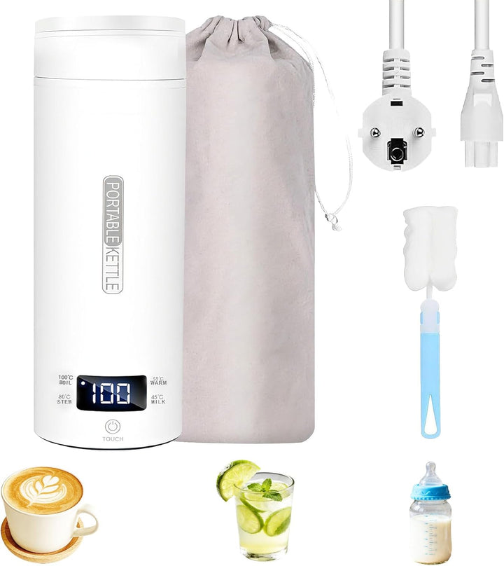 Herbst Reisewasserkocher Klein 500ML Tragbarer Reise Wasserkocher mit Temperatureinstellung Automati