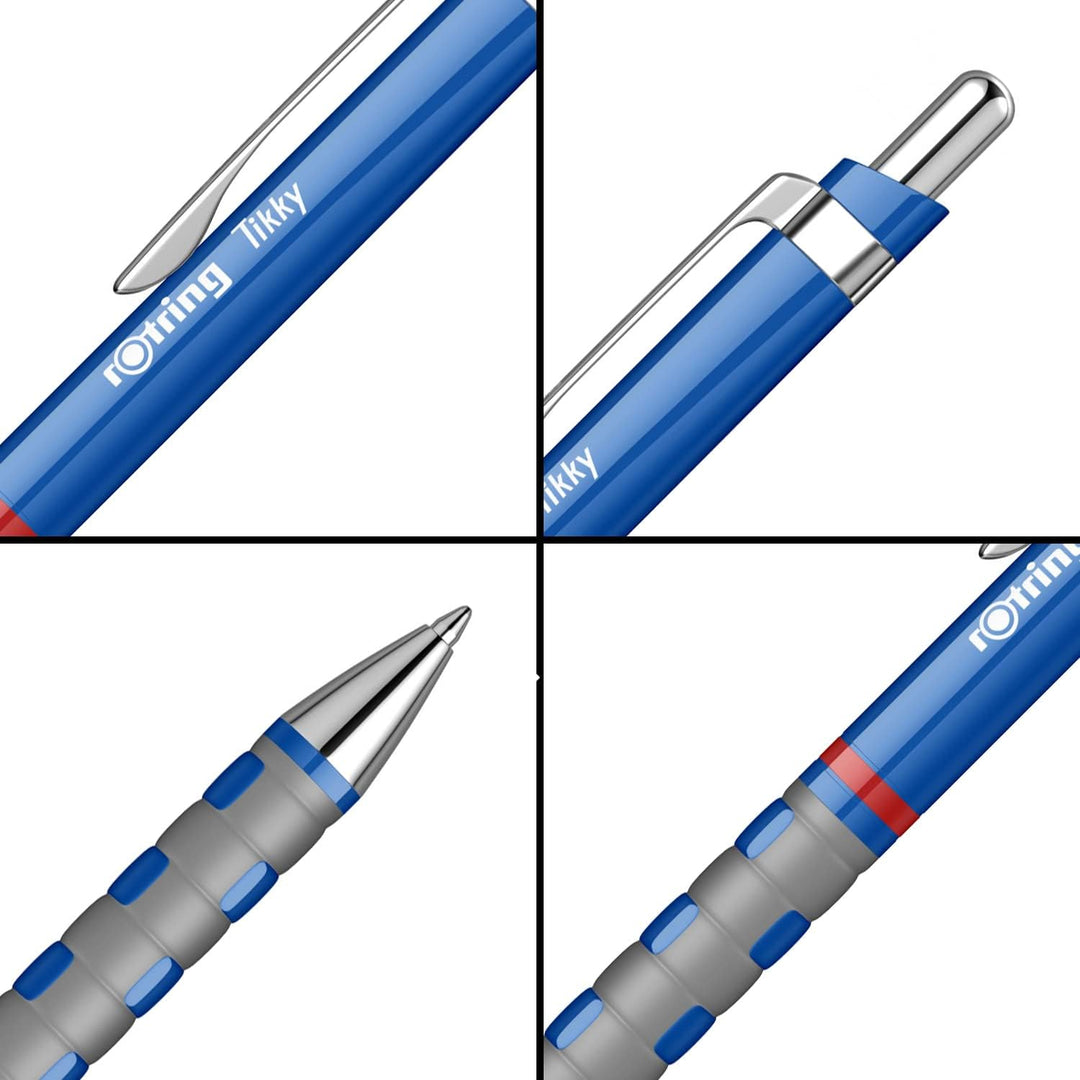 rOtring Tikky-Kugelschreiber - blaue Tinte - mittlere Spitze (1,0 mm) - blauer Schaft - federleicht