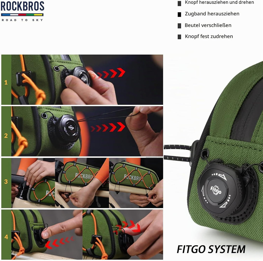 ROCKBROS Road to Sky Fahrrad Rahmentasche Wasserabweisend Oberrohrtasche 0,7L Reflektierend Fahrradt
