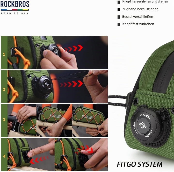 ROCKBROS Road to Sky Fahrrad Rahmentasche Wasserabweisend Oberrohrtasche 0,7L Reflektierend Fahrradt