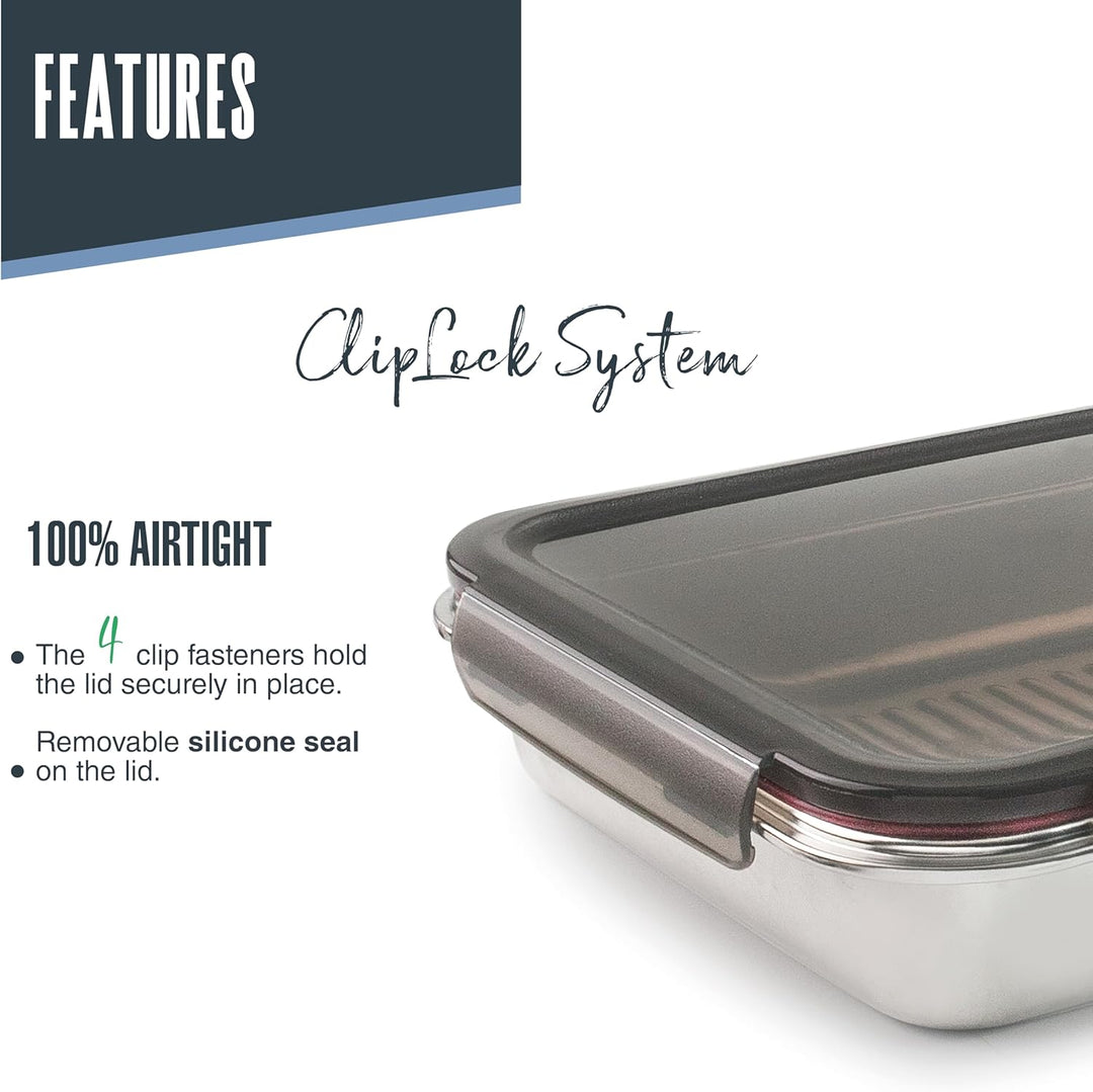 LACOR - 64674 - Ecoinox Pro Luftdichtes Tupper, 3,5 L, Edelstahl 18/10 mit Polypropylen-Deckel, Luft