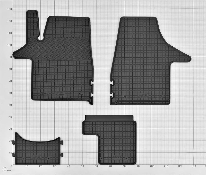 Z4L Gummifussmatten und Kofferraumwanne EIN Set geeignet für VW T6 Transporter/Caravelle 8 Sitze ab