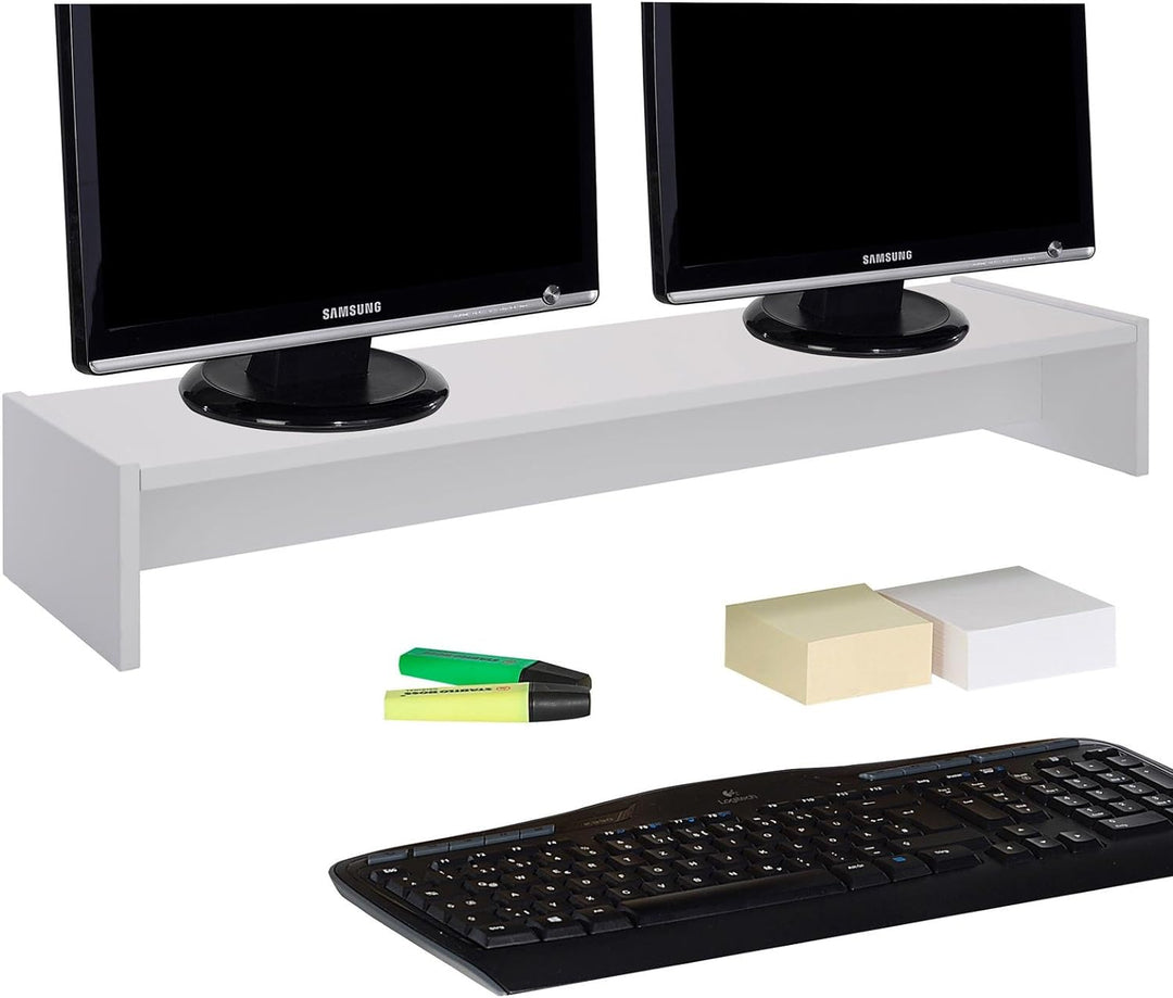 CARO-Möbel Monitorständer Zoom für 2 Monitore Bildschirmerhöhung Schreibtischaufsatz Tischaufsatz 10