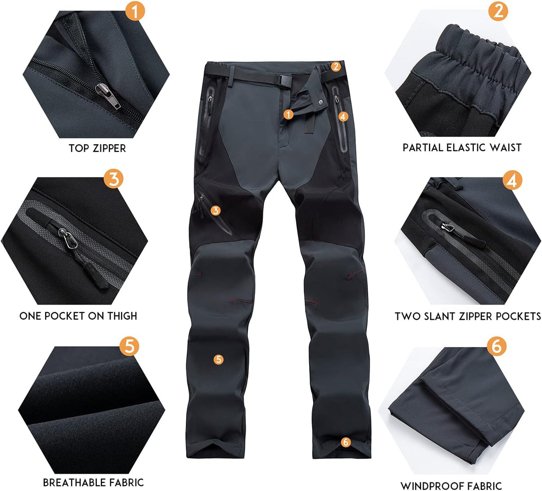 LUI SUI Herren Outdoor Wanderhose Leichte Winddichte Atmungsaktive Wanderhose für Frühling Sommer He