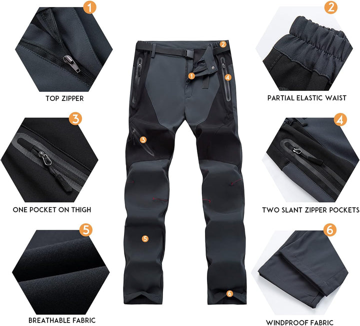 LUI SUI Herren Outdoor Wanderhose Leichte Winddichte Atmungsaktive Wanderhose für Frühling Sommer He