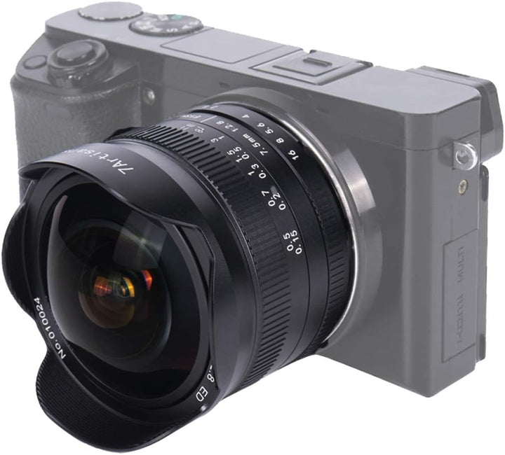 7Artisans 7,5 mm F2,8 II APS-C Fisheye -Objektiv mit 190° Blickwinkel für Fujifilm Fuji X-F X-A1, X-