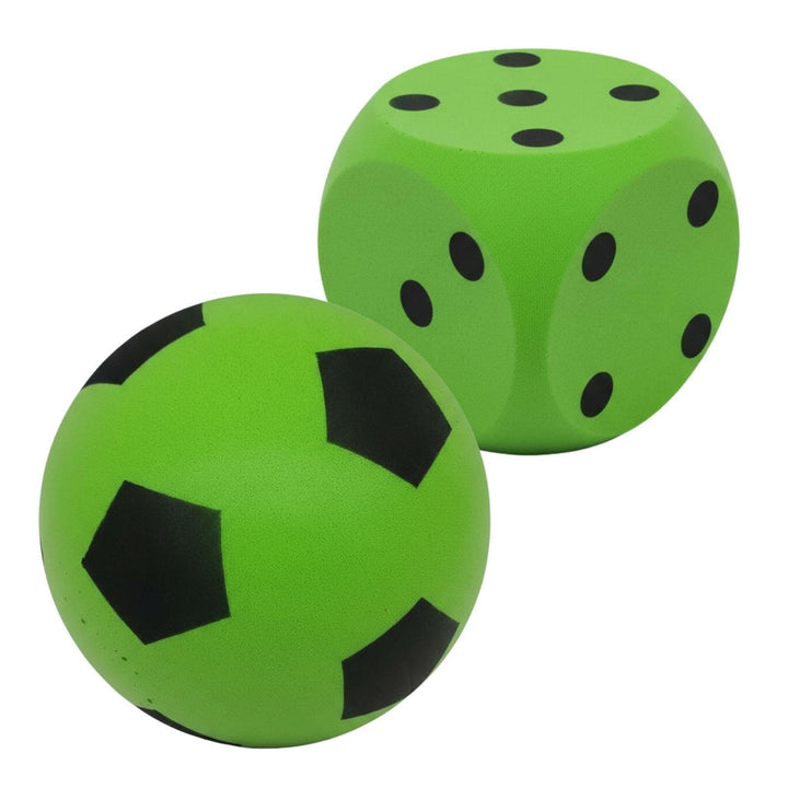 alldoro Schaumstoffball &amp; Schaumstoffwürfel Set, extra weich &amp; leise | Softball Ø 20 cm &amp; Würfel 15