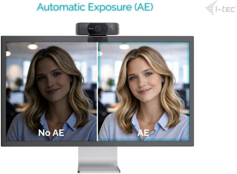 i-tec Solomon 500 Webcam 4K mit PDAF-Autofokus für schnelles und stabiles Fokussieren und Ultra-HD-4