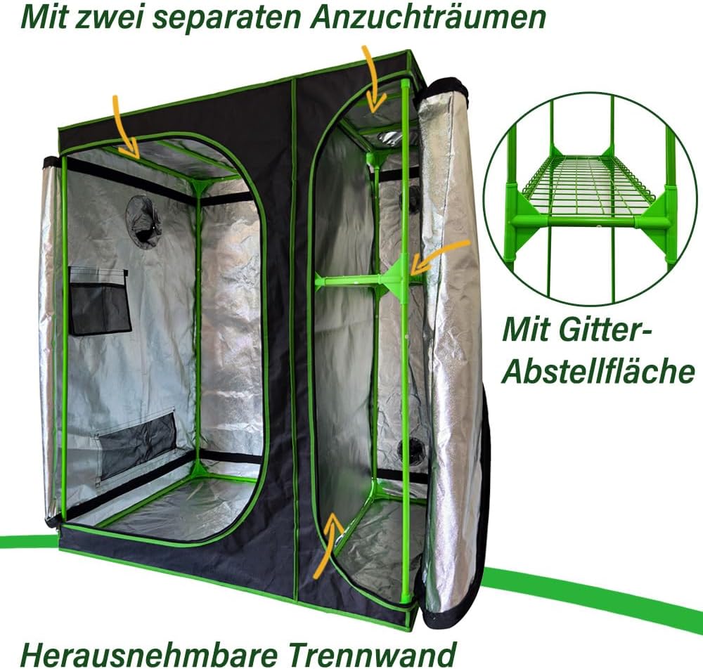 Kingpower Grow Box Grow Zelt für Pflanzen Gewächshaus Garten Anzucht Gemüse Kräuter Schrank Indoor 9