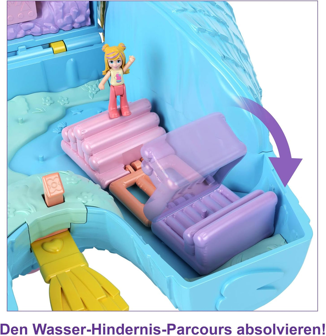 Polly Pocket Schatulle, Lama im Pyjama Party Thema, mit 25 Zubehörteilen wie 2 Puppen und 2 Lamas, i