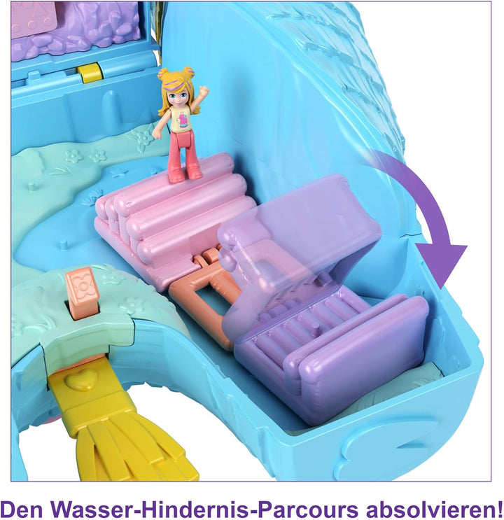 Polly Pocket Schatulle, Lama im Pyjama Party Thema, mit 25 Zubehörteilen wie 2 Puppen und 2 Lamas, i