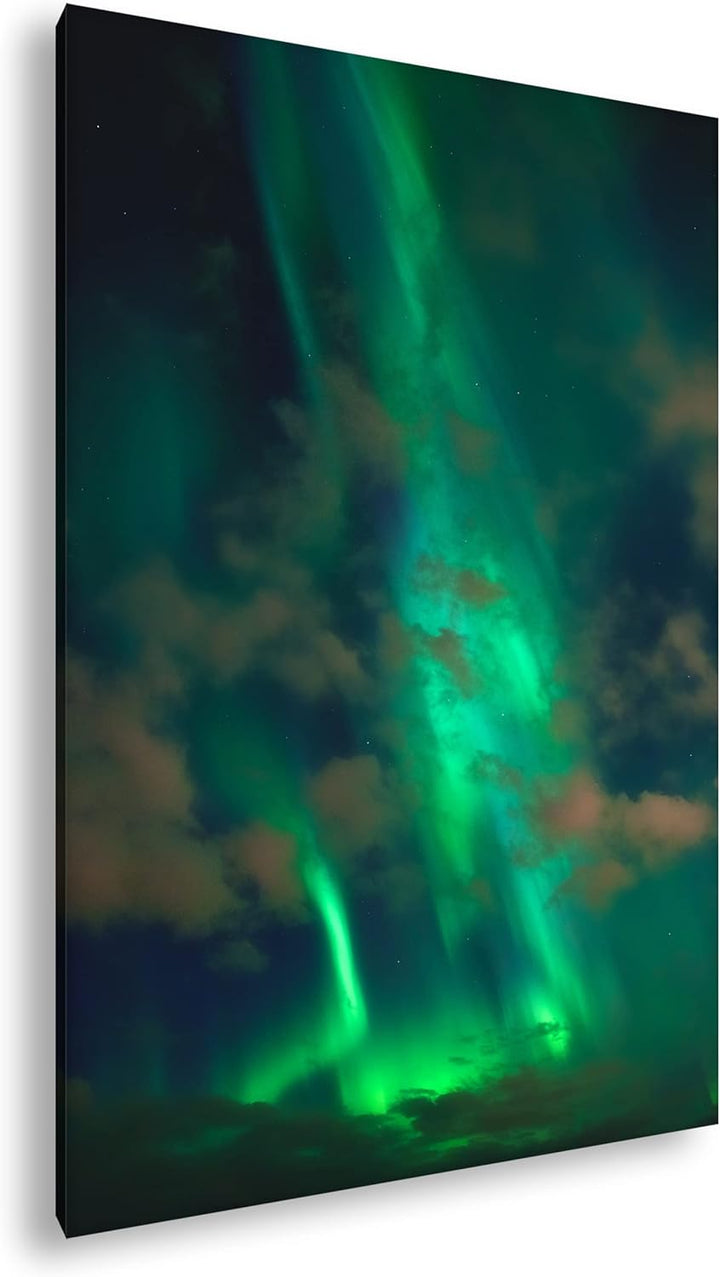 deyoli Aurora Borealis am Himmel Format:90x60 cm als Leinwandbild, Motiv fertig gerahmt auf Echtholz