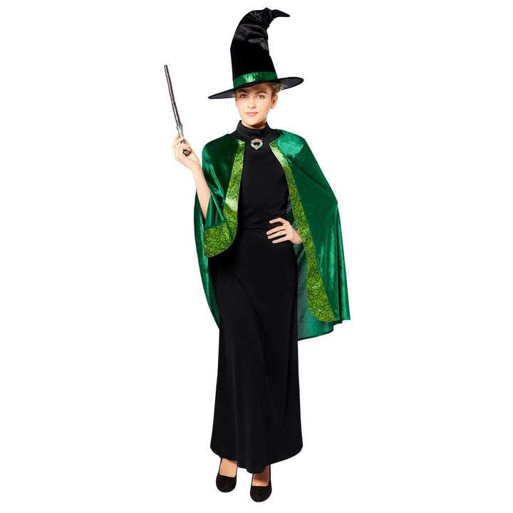 Amscan - Erwachsenenkostüm Professor Mc Gonagall aus Harry Potter, Kleid, Umhang, Hut, Magierin, Zau