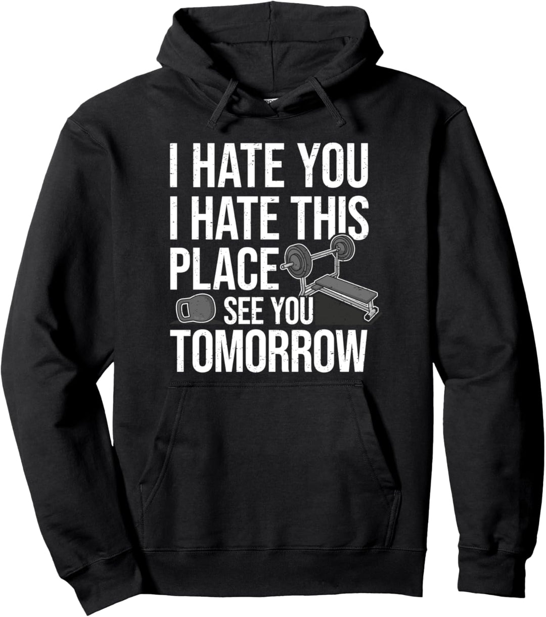 Ironie Workout Fitness Gym I Sarkasmus Hanteln Kettlebell Pullover Hoodie