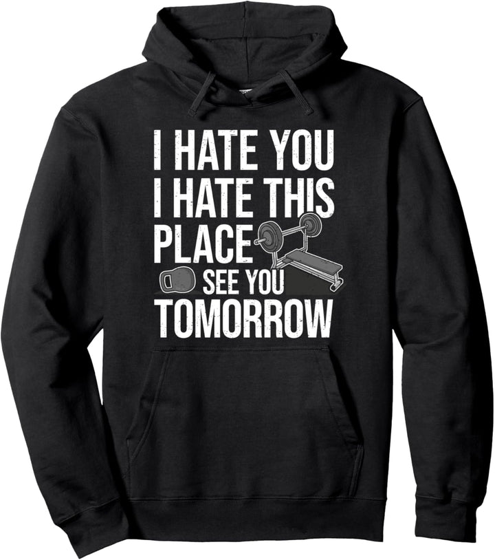 Ironie Workout Fitness Gym I Sarkasmus Hanteln Kettlebell Pullover Hoodie