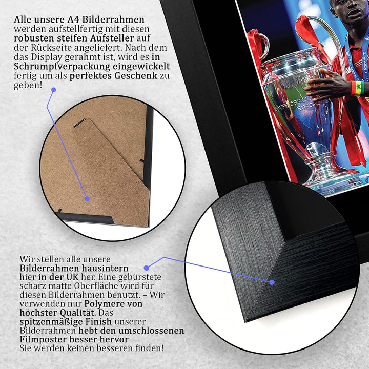HWC Trading Sadio Mane A4 Gerahmte Signiert Gedruckt Autogramme Bild Druck-Fotoanzeige Geschenk Für