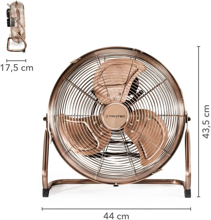 TROTEC Bodenventilator TVM 13 – 44 Watt, Neigungswinkel 100°, 3 Stufen, Ø 35 cm, kippfester Stand, l