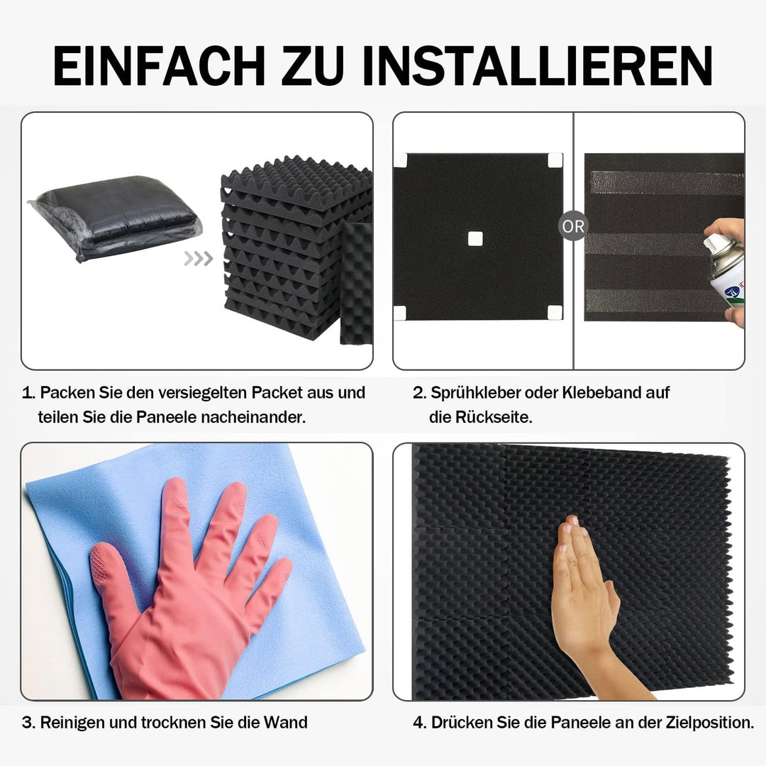 24 Stück Eierkiste Schallschutzplatten Schallschutzmatte Akustikpaneele Schallschutz Wand für Aufnah