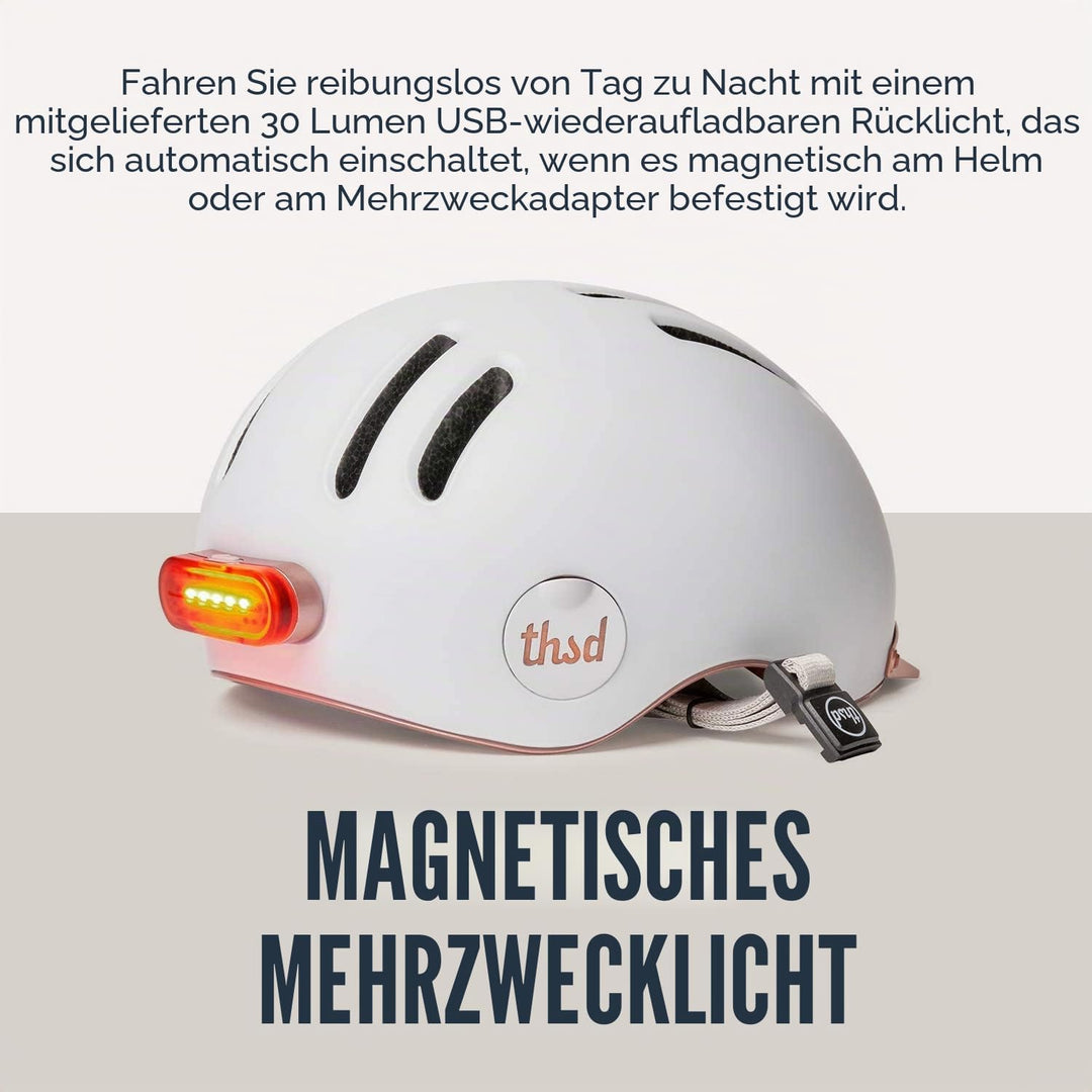 Thousand Chapter MIPS Fahrradhelm für Erwachsene, LED-Rücklicht, Radfahren &amp; Fahrradsicherheitszerti