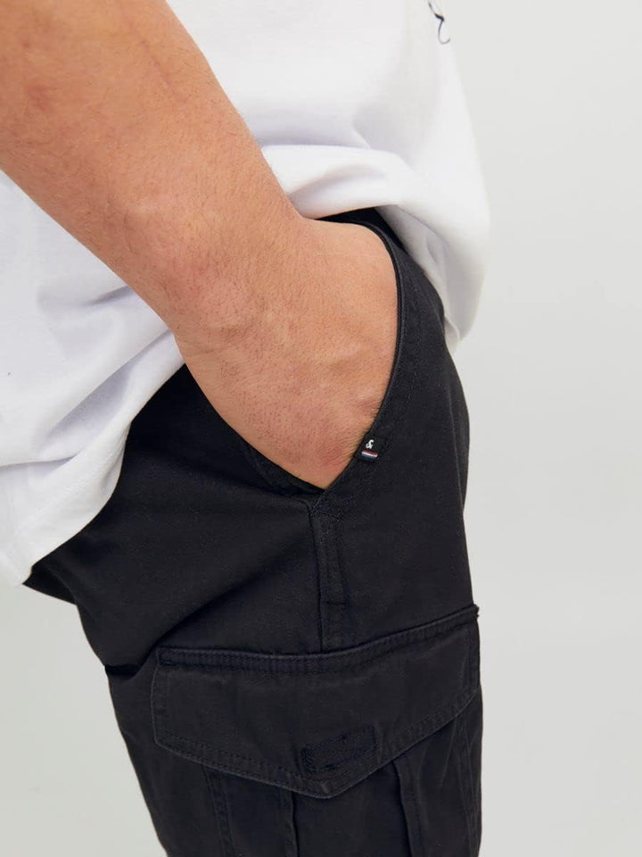 JACK & JONES Herren Cargoshorts Jpstmarley Jjcargo Shorts Ana Sn M Schwarz, M Schwarz