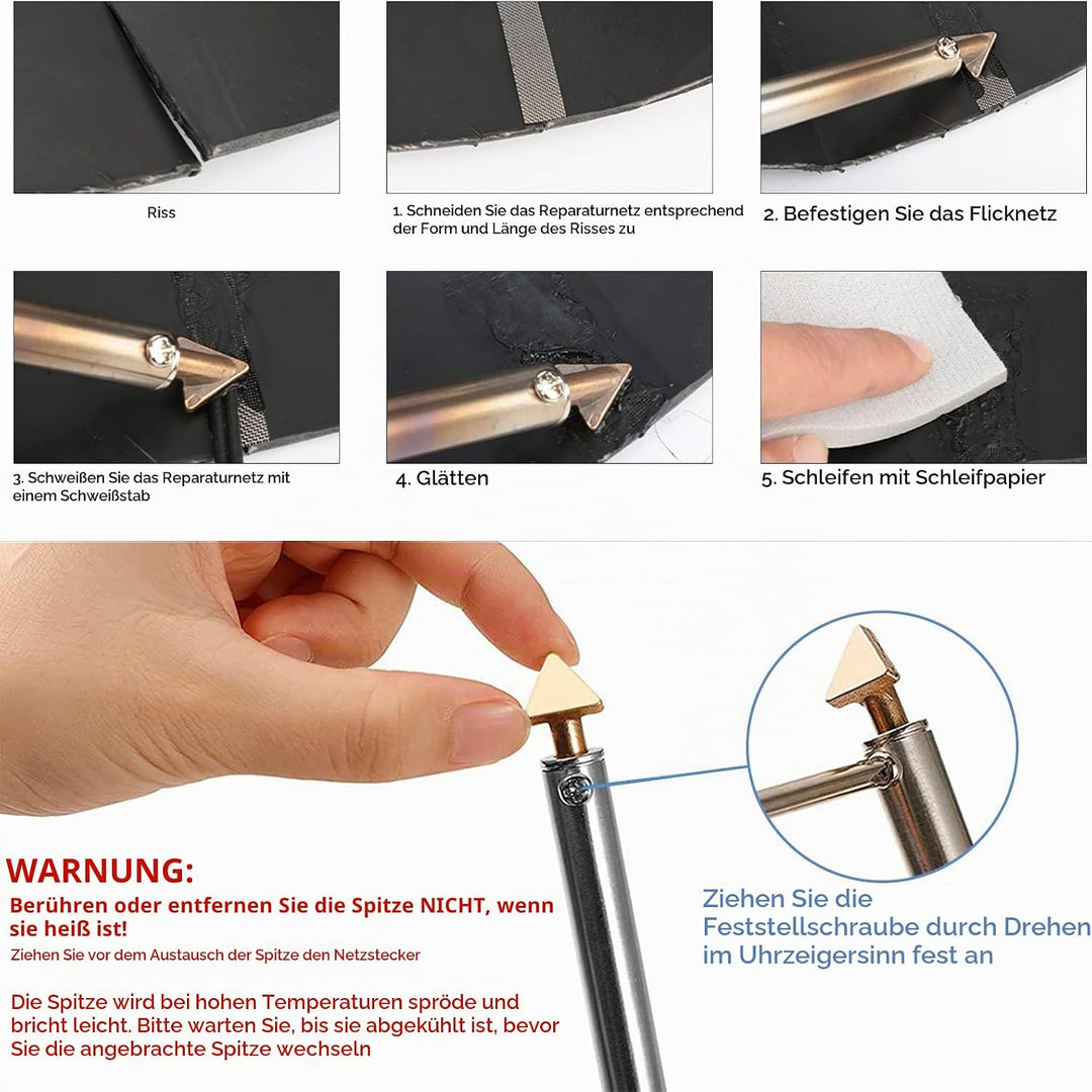 Kunststoff Schweissen,100W Multifunktion Lötkolben Set 3 Gang Einstellung Kunststoff Schweissgerät K