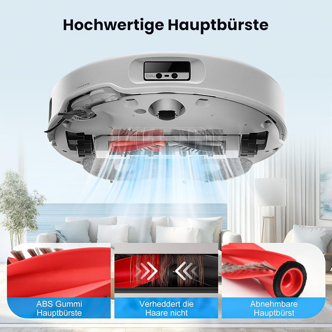 22 Stück Zubehör für Roborock Qrevo Curv/Qrevo Curv S5X / Qrevo Edge/Qrevo S5V Saugroboter, 2 Hauptb