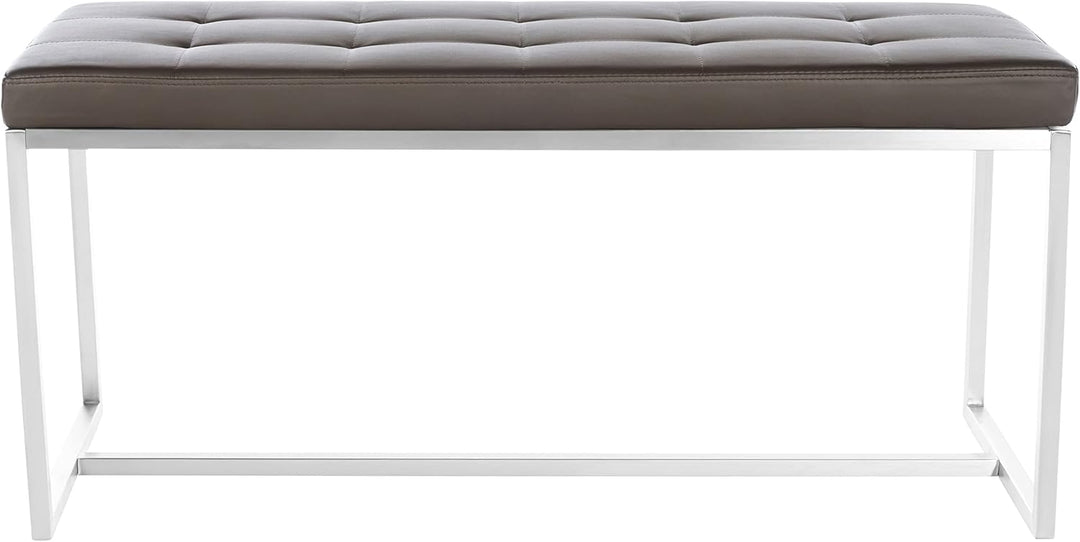 CLP Edelstahl Küchenbank Barci Kunstleder I Moderne 2er-Sitzbank Mit Polsterung Für Esszimmer Und Kü