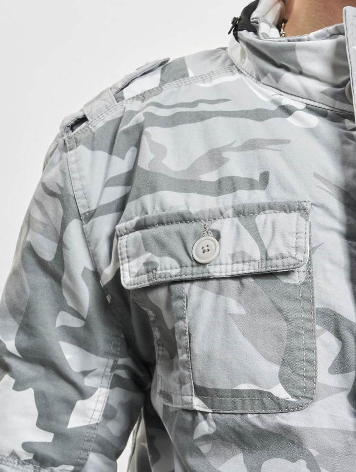 Brandit Jacket - Stylische Jacke für Herren mit versteckter Kapuze, Stehkragen und Baumwollfutter, Ü