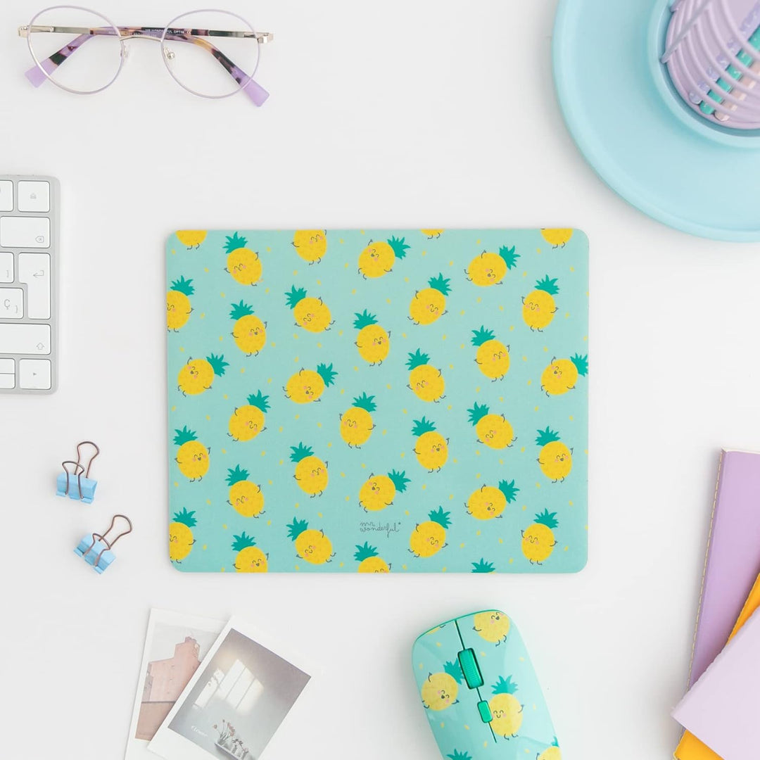 WONDEE Mr. Wonderful 2-in-1 Set mit Maus und Mauspad im Ananas-Design