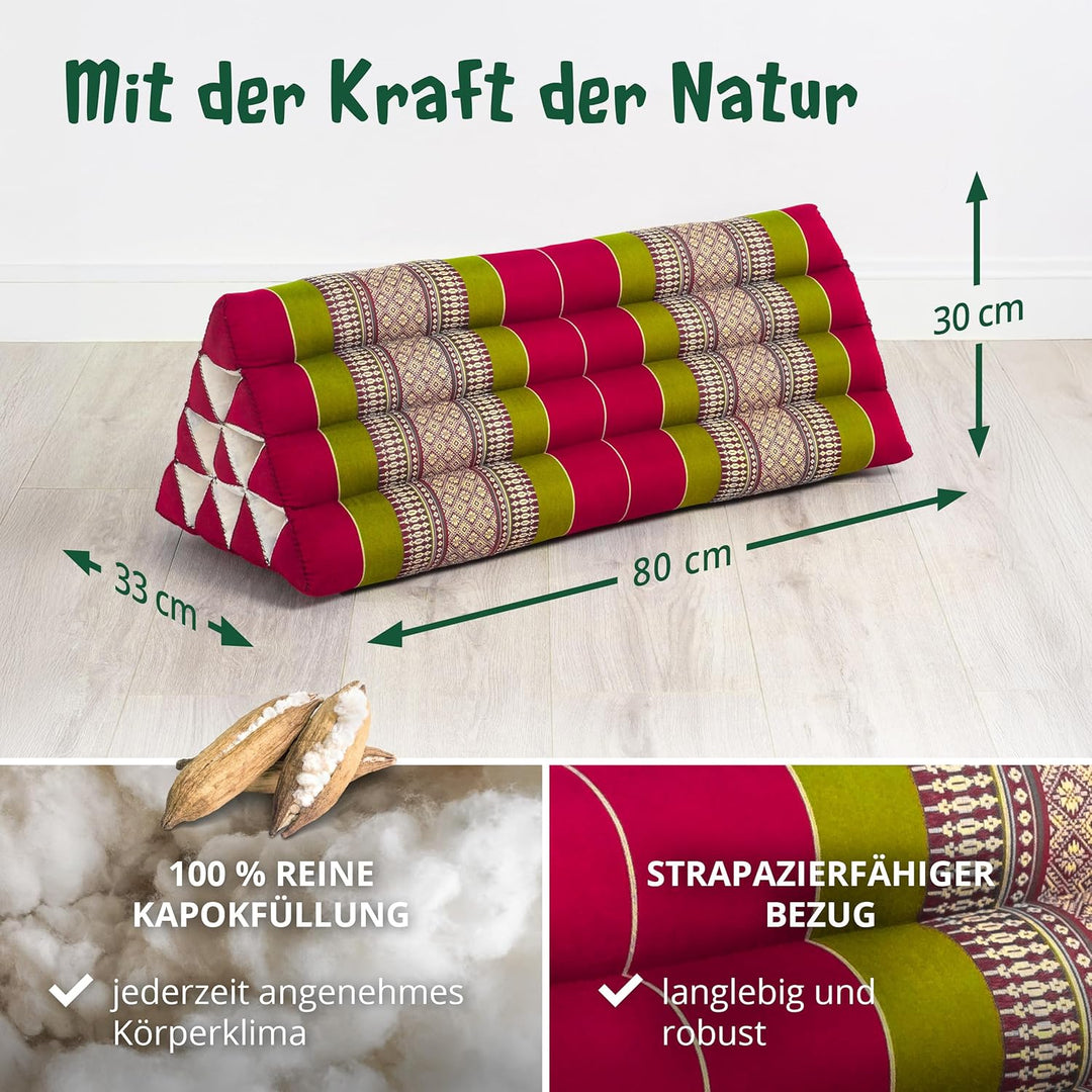 livasia Rückenstützkissen breit für Paare, Dreieckskissen für Garten und Balkon, Keilkissen mit Kapo