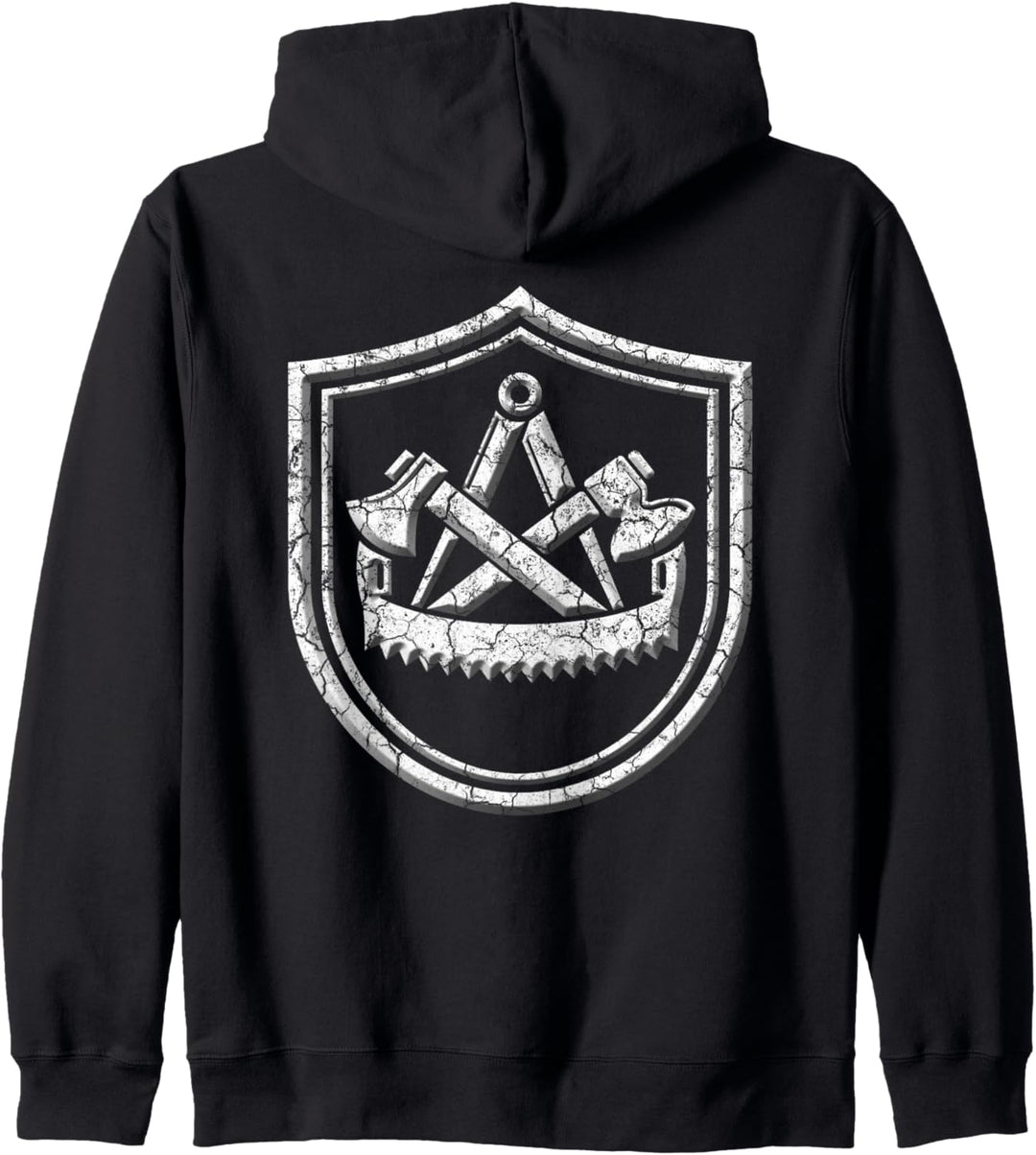 Zimmermann Zimmerer Wappen Schild Zunftzeichen Kapuzenjacke
