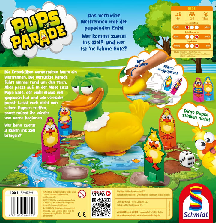 Schmidt Spiele 40665 Pupsparade, Kinderspiel, Actionspiel ab 4 Jahren