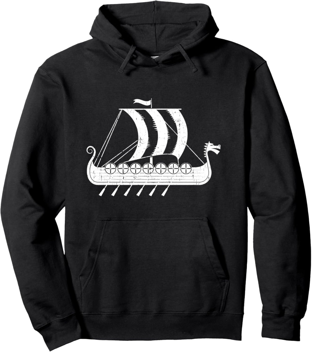 Wikinger Langes Schiff Drakkar Dragon Warrior Pullover Hoodie