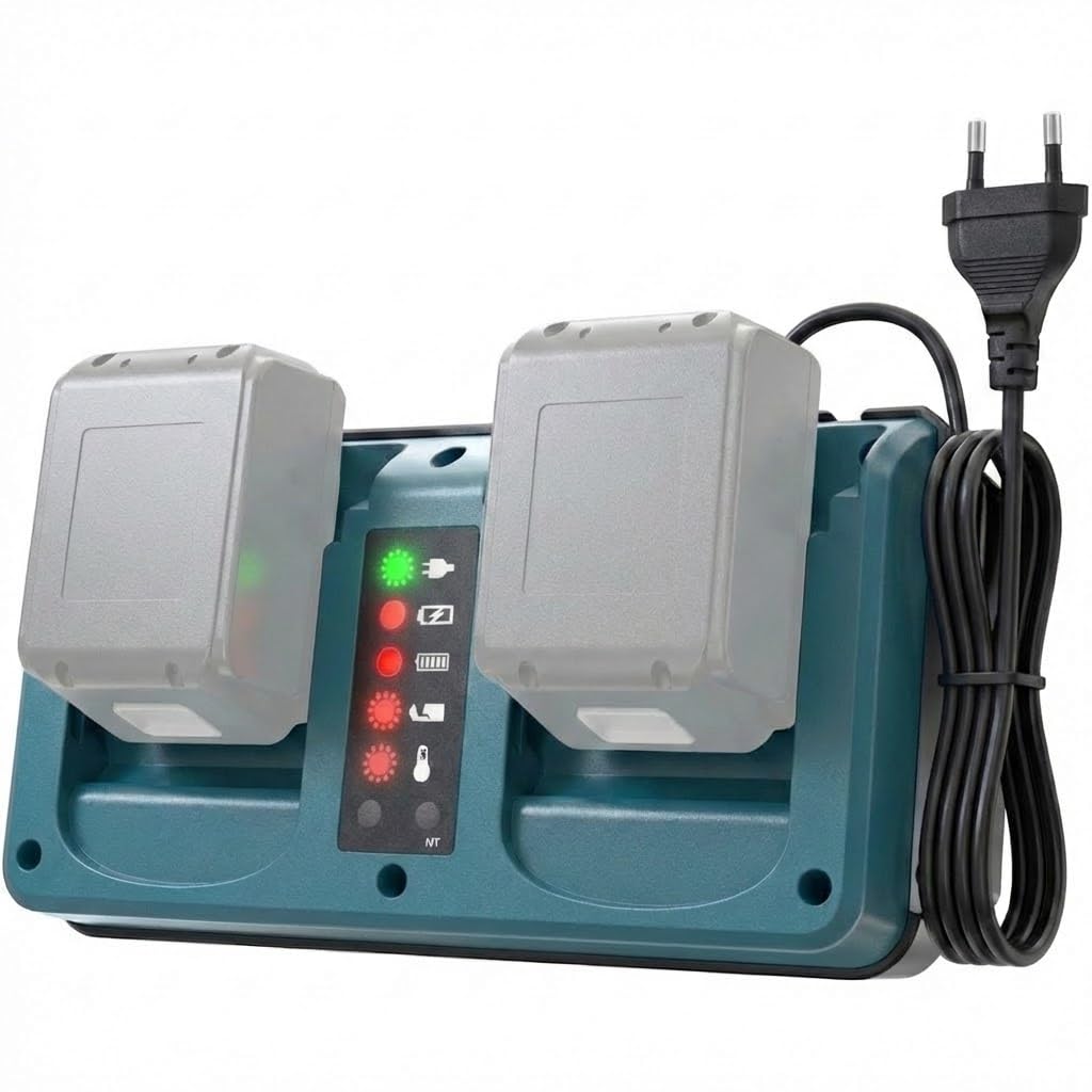 DC18RD Doppelladegerät Kompatibel mit Makita 18V 14,4V Akku, 2-Fach Ersatz für Makita Ladegerät BL18