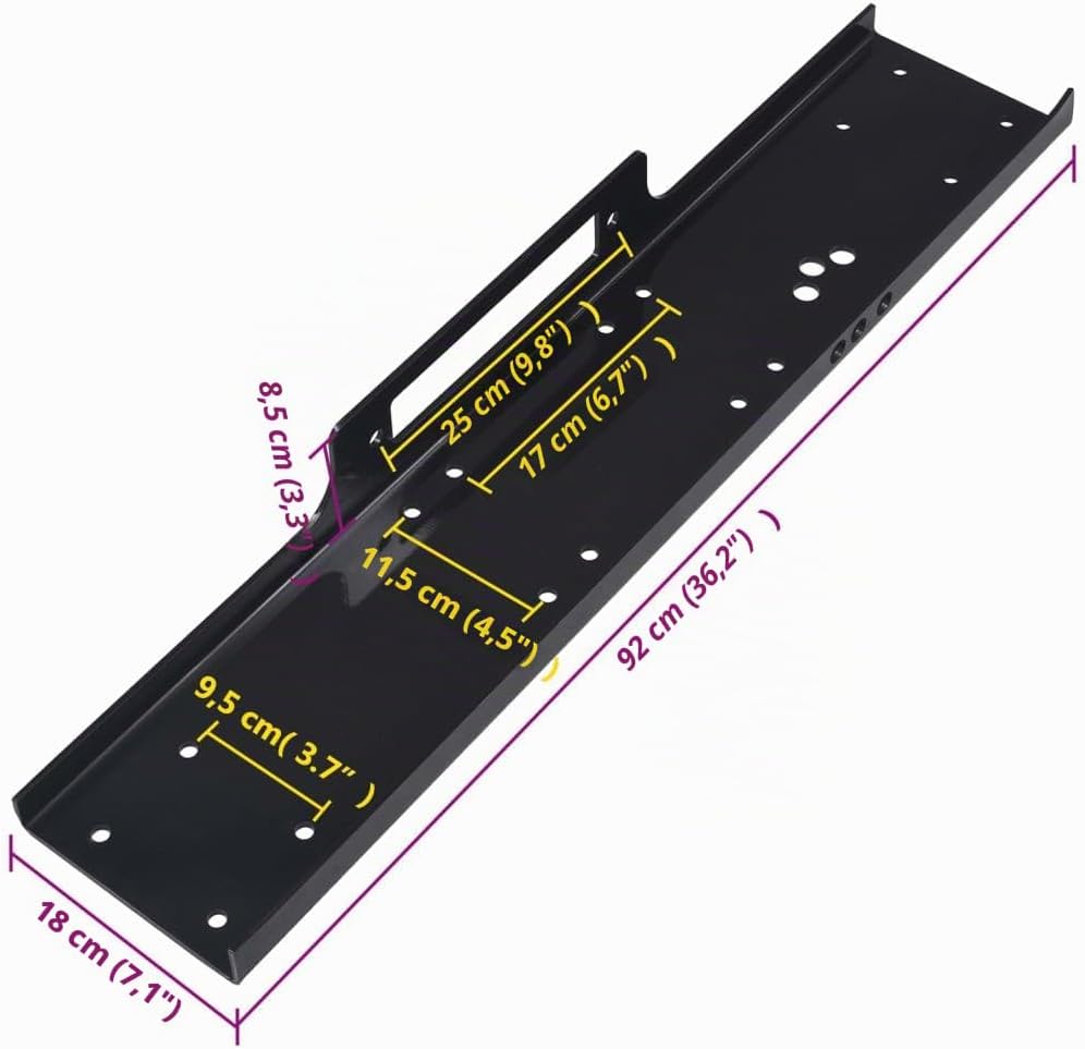 vidaXL Montageplatte für Seilwinde Winde Halteblech Stahlplatte Seilwindenhalterung 12000 lbs Univer