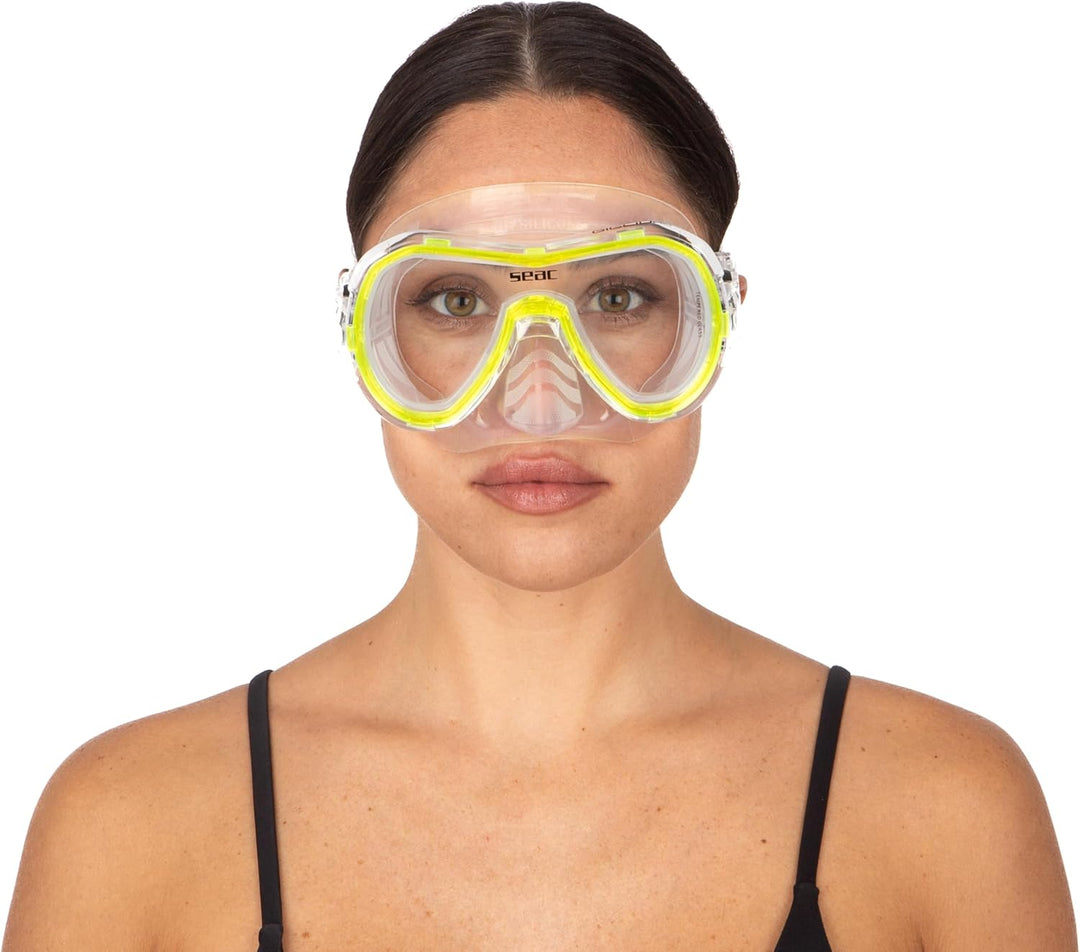 Seac Unisex Jugend Set Giglio MD Valve Schnorchelset mit Maske und Schnorchel mit Wasserausblasventi